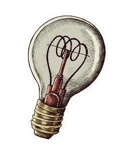 Vintage illustration of an incandescent light bulb